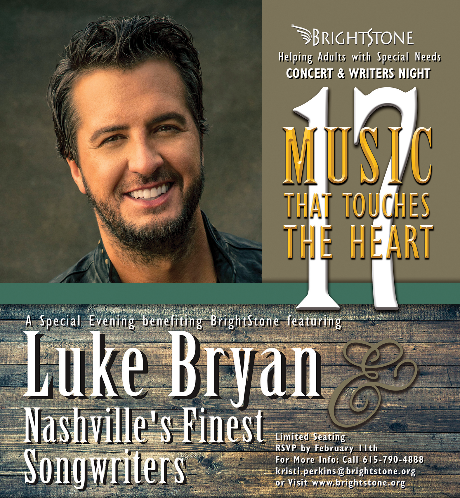 17th Annual Music That Touches the Heart featuring Luke Bryan, Feb. 19th 2019, Save the Date!
